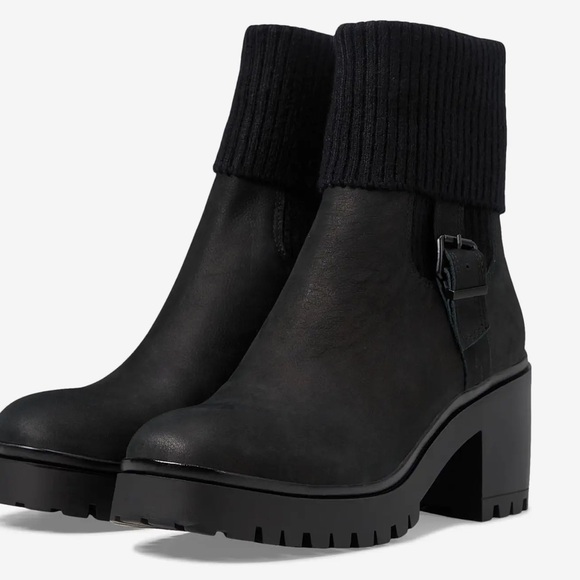 NEW$170 Blondo x Zappos Roary Black lug sole suede sock boot women size 7, 9 - Picture 1 of 9